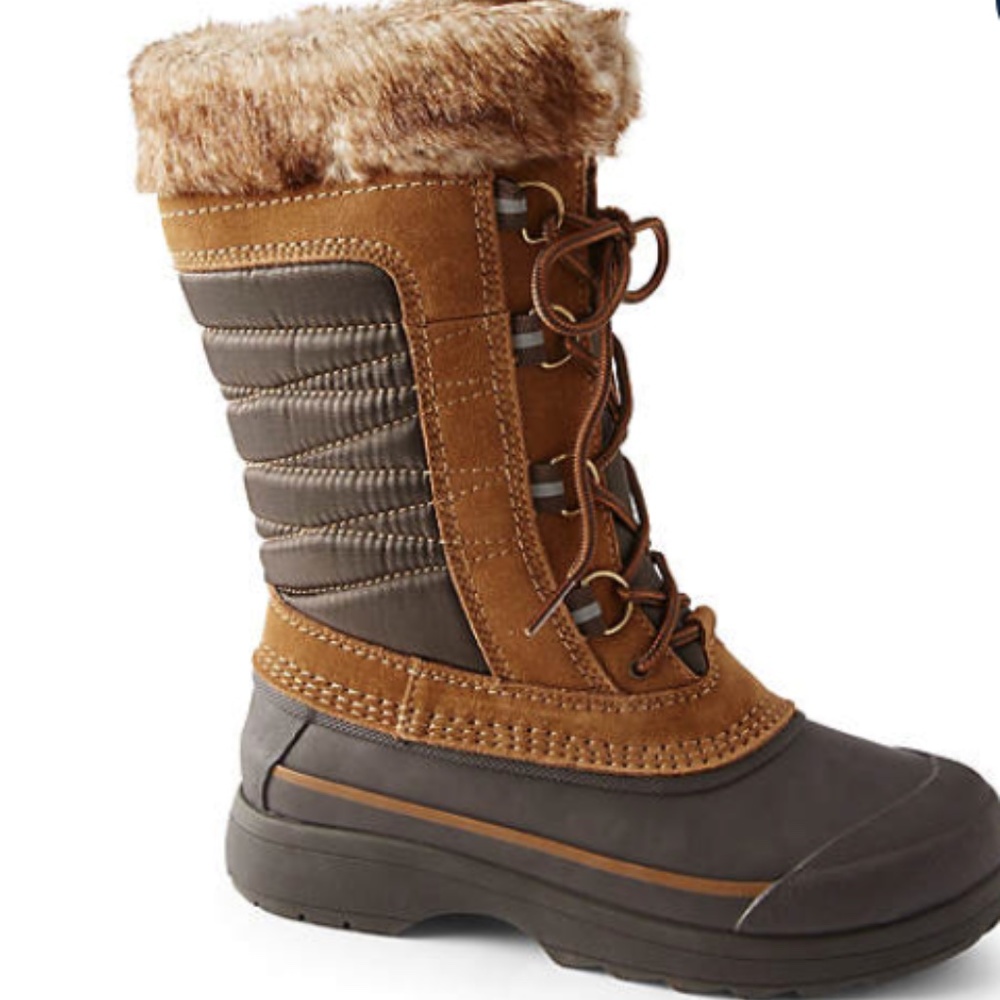 Lands End Women's Squall Insulated Winter Snow Boots, Size 8.5